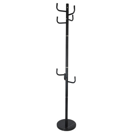 Coat Rack with 8 Hooks, Iron Frame, Marble Base