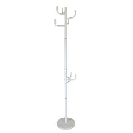 Coat Rack with 8 Hooks, Iron Frame, Marble Base