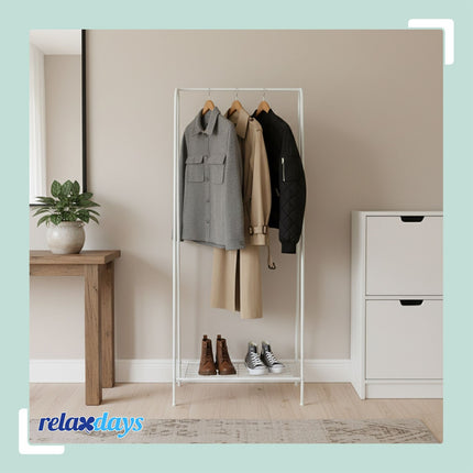 Coat Rack with Shelves – Slim Iron, Space-Saving Design