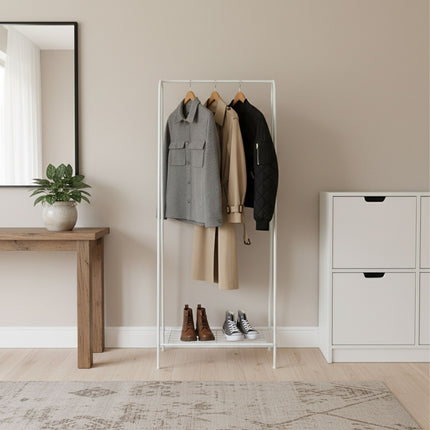 Coat Rack with Shelves – Slim Iron, Space-Saving Design