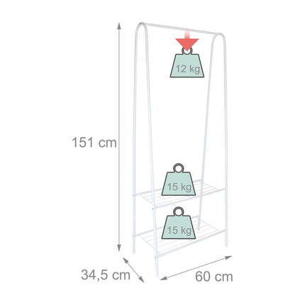 Coat Rack with Shelves – Slim Iron, Space-Saving Design