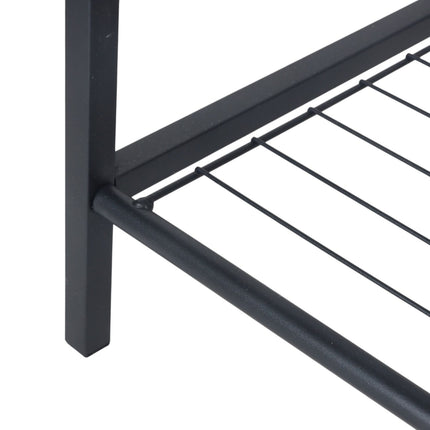 Coat Rack with Shoe Storage – Iron, 2 Hook Rails, 4 Shelves