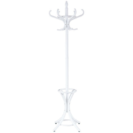 Coat rack coat rack jacket rack with umbrella stand 12 coat hooks-white