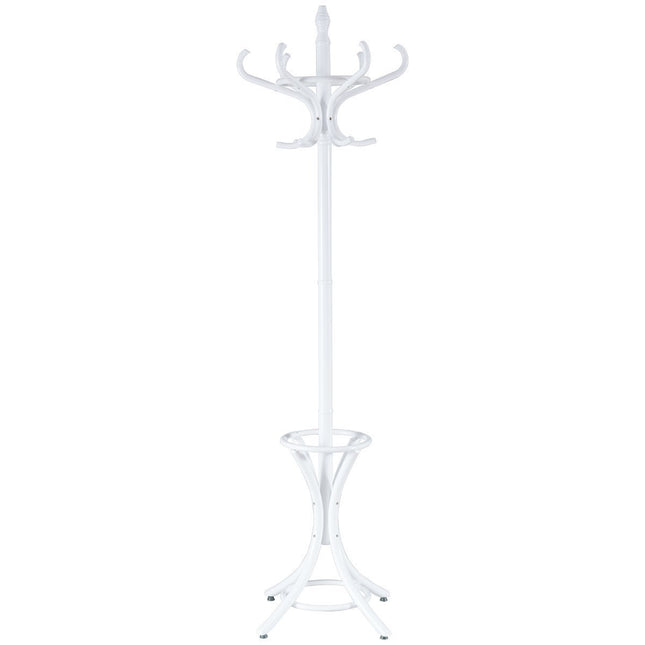 Coat rack coat rack jacket rack with umbrella stand 12 coat hooks-white