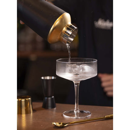 Cocktail Glasses, Ribbed Clear Glass, 20 cl, 2-Pack