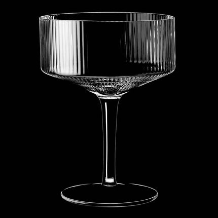 Cocktail Glasses, Ribbed Clear Glass, 20 cl, 2-Pack