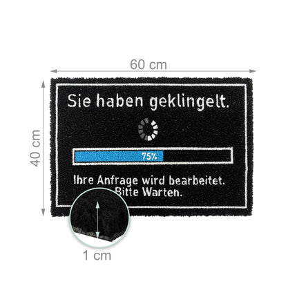 Kokos-Fußmatte 60 x 40 cm – Lustiger Spruch, rutschfest