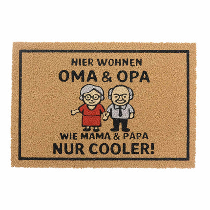 Kokos-Fußmatte 60 x 40 cm – rutschfest, mit lustigem Spruch