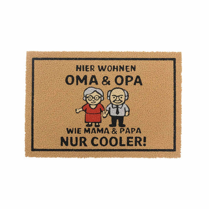 Kokos-Fußmatte 60 x 40 cm – rutschfest, mit lustigem Spruch