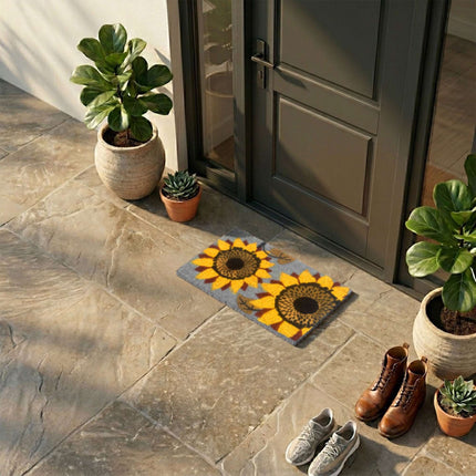 Coconut Doormat, Botanical Design, 60x40 cm