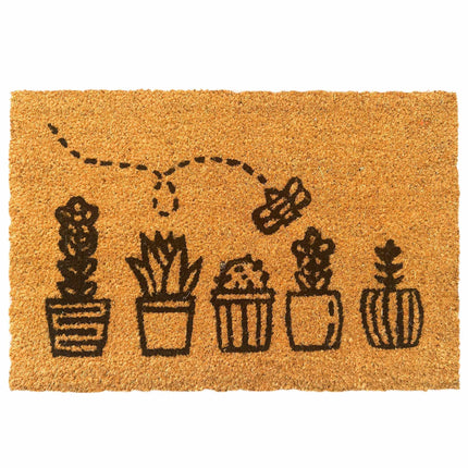 Kokos-Fußmatte, botanisches Design, 60x40 cm