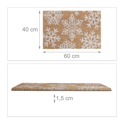 Paillasson en noix de coco et flocons de neige