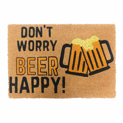 Kokos-Fußmatte mit lustigem Spruch, 60x40 cm, rutschfest