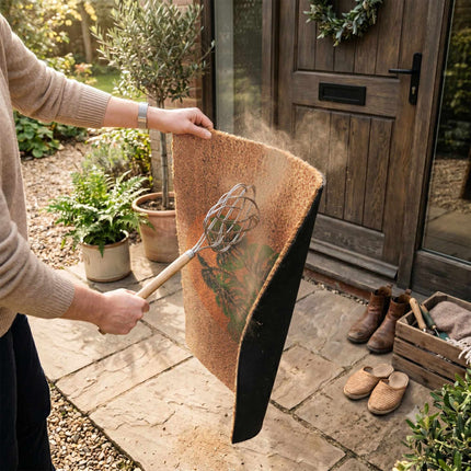 Coconut Fibre Doormat, Botanical Design, 60x40 cm