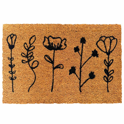 Kokosmatten-Fußabtreter, Botanical Design, 60x40 cm