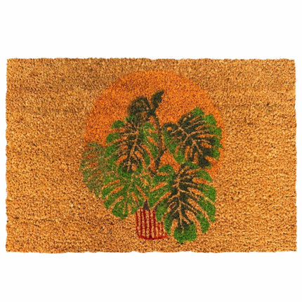 Coconut Fibre Doormat, Botanical Design, 60x40 cm