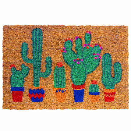 Coconut Fibre Doormat, Botanical Design, 60x40 cm