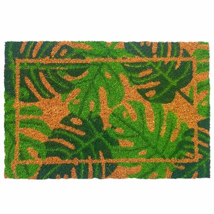 Kokosfaser-Fußmatte, botanisches Design, 60x40 cm