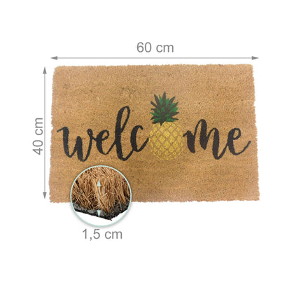 Coconut Fibre Non-Slip Welcome Mat, Indoor/Outdoor Use