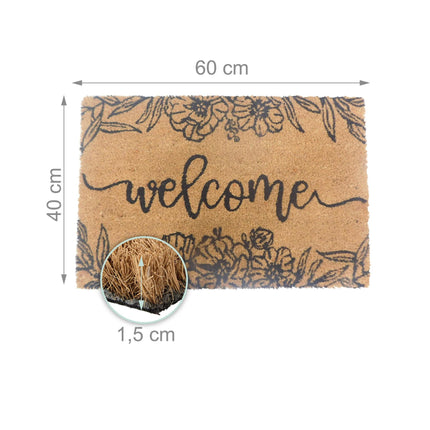 Coconut Fibre Welcome Mat – Non-Slip, Indoor/Outdoor Use