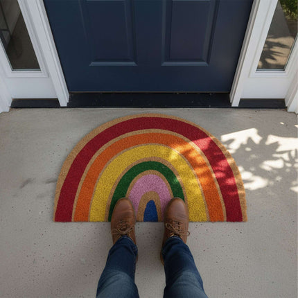 Coconut Half-Round Doormat, 80x50 cm, Non-Slip