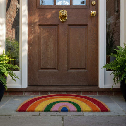 Coconut Half-Round Doormat, 80x50 cm, Non-Slip