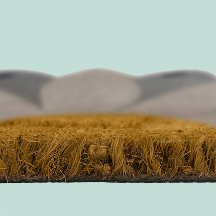 Kokos-Halbrund-Fußmatte, 80x50 cm, rutschfest