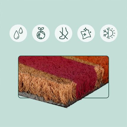 Coconut Half-Round Doormat, 80x50 cm, Non-Slip