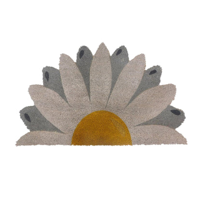 Kokos-Halbrund-Fußmatte, 80x50 cm, rutschfest