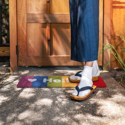 Coconut doormat "Hello" rainbow