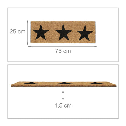 Coconut door mat stars narrow