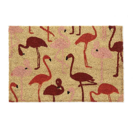 Paillasson en fibre de coco avec flamants roses