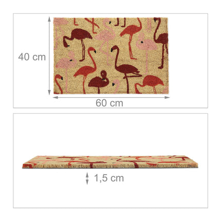 Paillasson en fibre de coco avec flamants roses