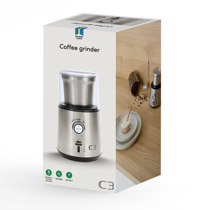 Mlýnek na kávu, kapacita 85g, 200W, kartáčovaná nerezová ocel