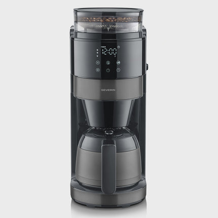 Kaffeemaschine mit Mahlwerk, 8 Tassen, Dunkel Inox, Timer