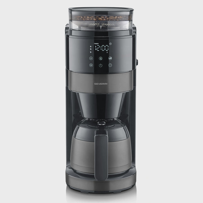Kaffeemaschine mit Mahlwerk, 8 Tassen, Dunkel Inox, Timer
