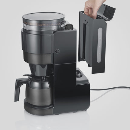 Kaffeemaschine mit Mahlwerk, 8 Tassen, Dunkel Inox, Timer