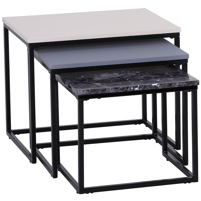 Moderner Couchtisch mit Metallfuß, MDF, drei Farben