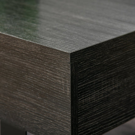 Coffee table with drawer and shelves, robust steel frame