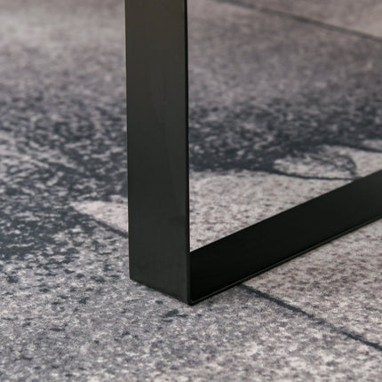 Coffee table with drawer and shelves, robust steel frame