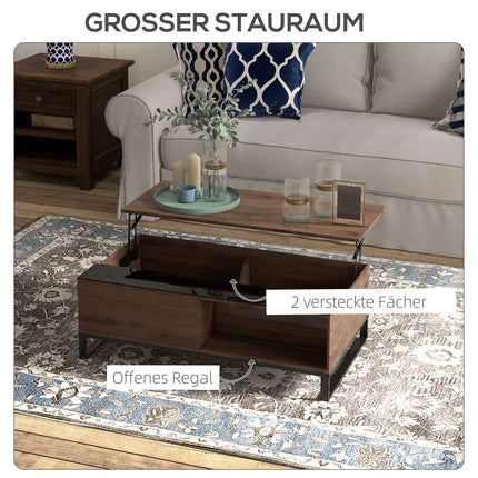 Moderner Couchtisch aus schwarzem Stahl mit Ablage, 102x58x35,5 cm