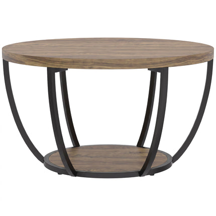 Coffee Table with 2 Tiers, 80x80x43.8 cm, Brown/Black