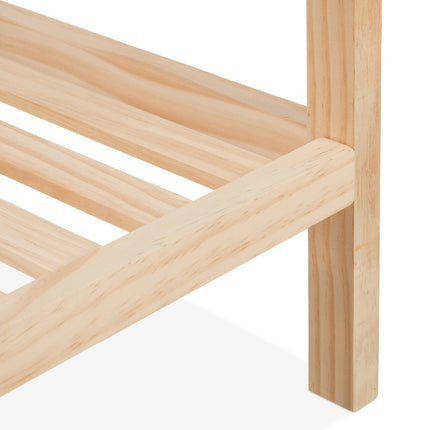 Coffee Table with Glass Top – Natural Wood Frame