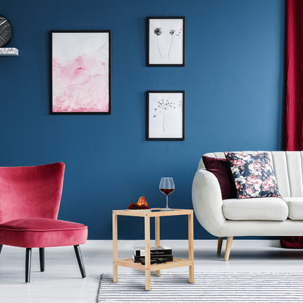 Couchtisch mit Glasplatte – Kiefernholz, 2 Ablagen
