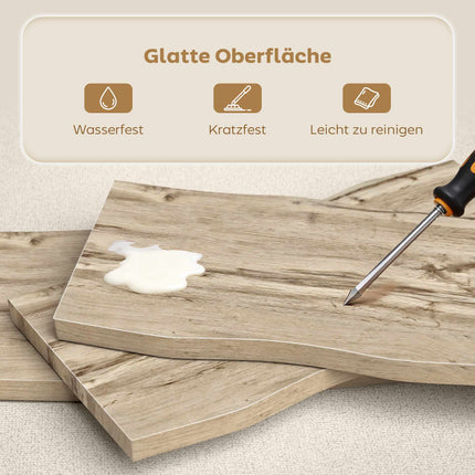 Couchtisch mit Stahlbeinen, Eiche Optik, 100x50x45 cm