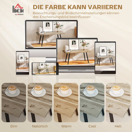 Couchtisch mit Stahlbeinen, Eiche Optik, 100x50x45 cm