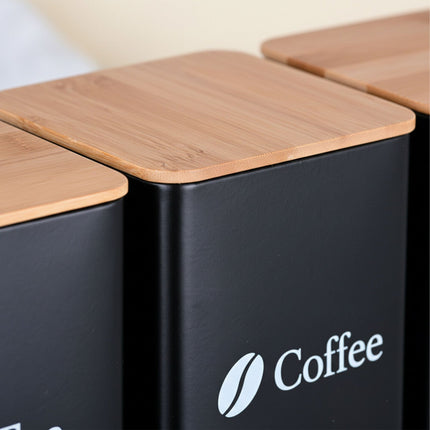Kaffee-, Tee-, Zucker-Vorratsdosen – 3-teiliges Metall-Set