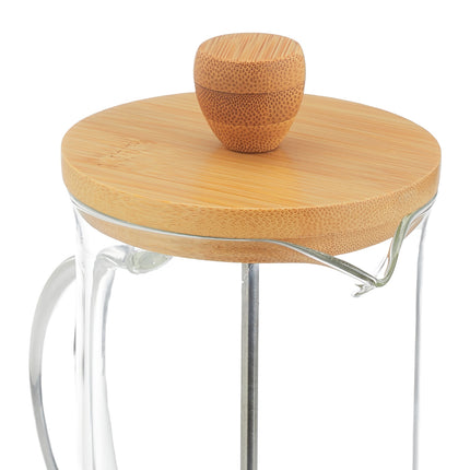 Coffee maker with bamboo lid