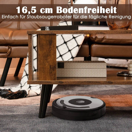 Couchtisch für kleine Räume 2-stufiger Couchtisch aus Holz 70 x 50 x 41 cm