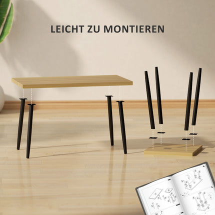 2er Set Couchtische mit Stahlgestell - Naturholz-Finish